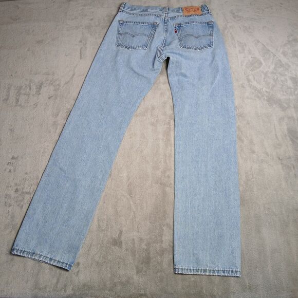Levis 505 Jeans Mens 31x34 (Fits 30x32) Blue Classic Light Wash Denim Skater Y2k - Picture 6 of 13